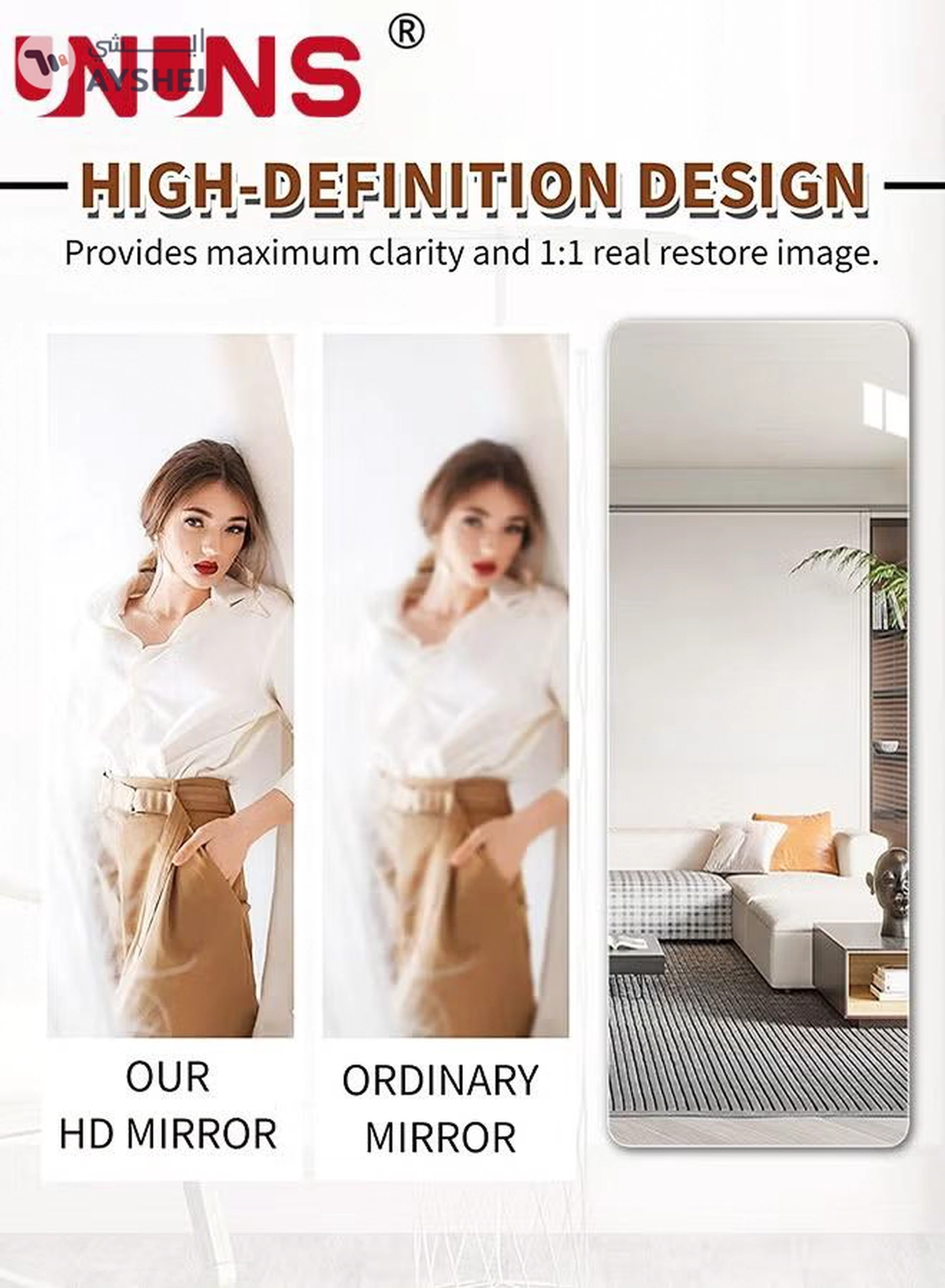 UNUNS Full Length Wall Mirror,Non-Breakable 3D Acrylic 30x100cm Wall Sticker Tiles,Full Body Mirror Tiles For Bedroom,Home Gym,Home Wall Decor-2-2