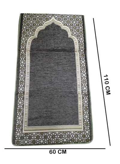 Yuwell Foldable Prayer Mat with Back Support & Carrying Bag, 2-in-1 Prayer Rug Sajadah, Anti-Slip Islamic Salah Mat 110×60CM for Men & Women, Portable Ramadan & Eid Gift Grey-5