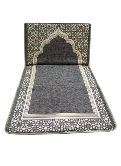 Yuwell Foldable Prayer Mat with Back Support & Carrying Bag, 2-in-1 Prayer Rug Sajadah, Anti-Slip Islamic Salah Mat 110×60CM for Men & Women, Portable Ramadan & Eid Gift Grey-6