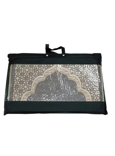 Yuwell Foldable Prayer Mat with Back Support & Carrying Bag, 2-in-1 Prayer Rug Sajadah, Anti-Slip Islamic Salah Mat 110×60CM for Men & Women, Portable Ramadan & Eid Gift Grey-2