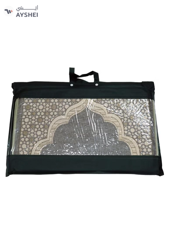 Yuwell Foldable Prayer Mat with Back Support & Carrying Bag, 2-in-1 Prayer Rug Sajadah, Anti-Slip Islamic Salah Mat 110×60CM for Men & Women, Portable Ramadan & Eid Gift Grey