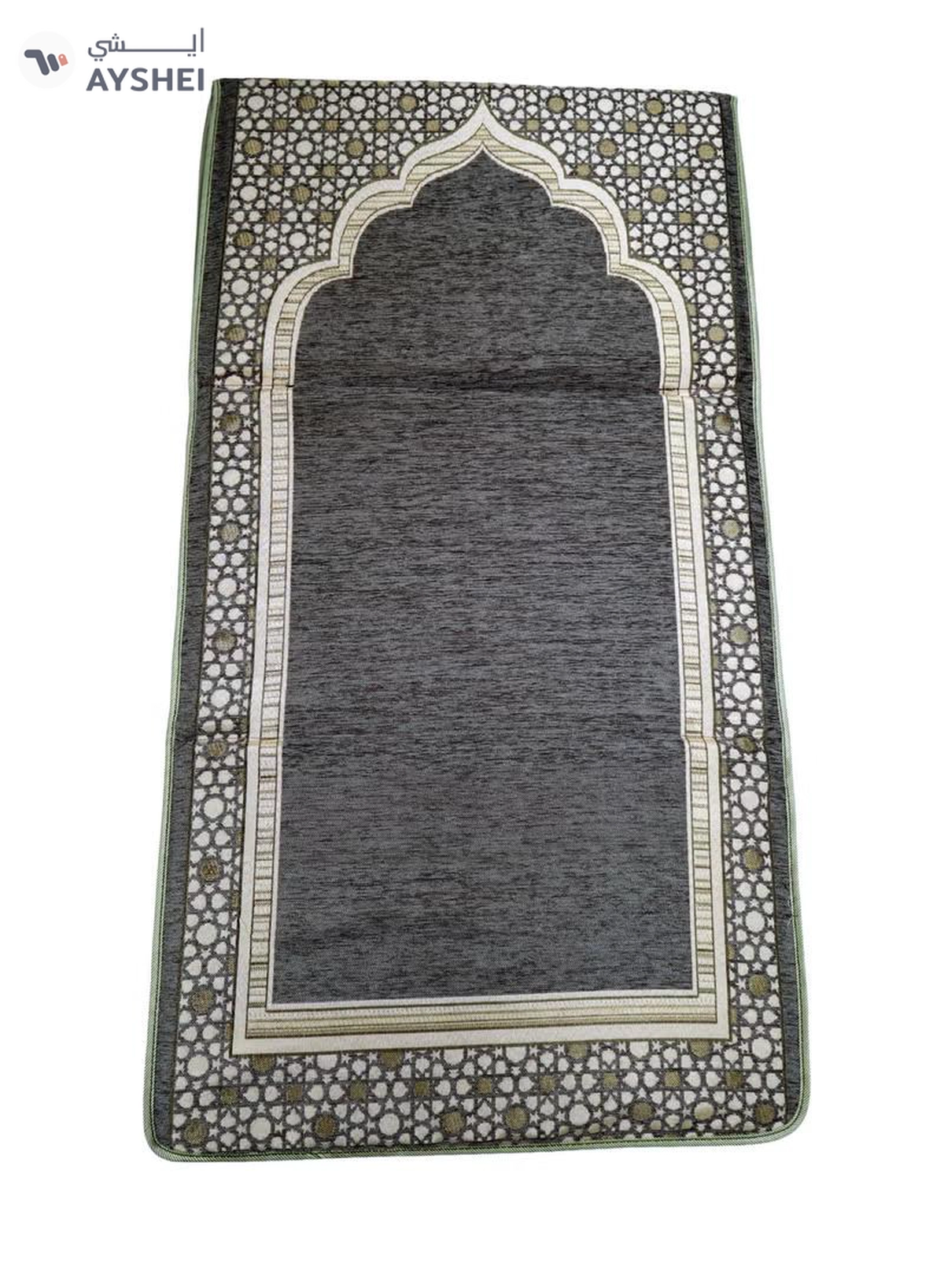 Yuwell Foldable Prayer Mat with Back Support & Carrying Bag, 2-in-1 Prayer Rug Sajadah, Anti-Slip Islamic Salah Mat 110×60CM for Men & Women, Portable Ramadan & Eid Gift Grey-3-3