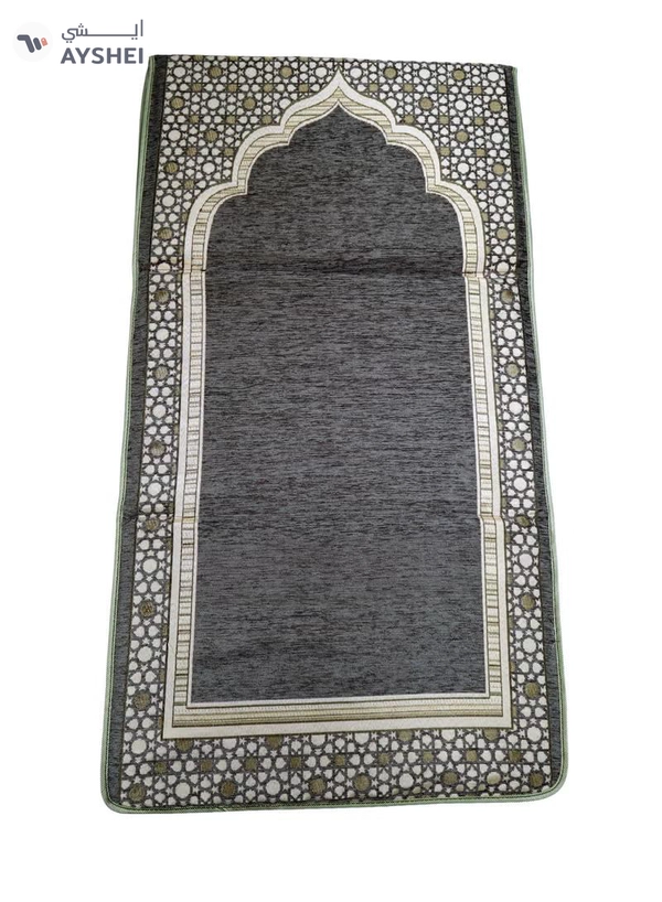 Yuwell Foldable Prayer Mat with Back Support & Carrying Bag, 2-in-1 Prayer Rug Sajadah, Anti-Slip Islamic Salah Mat 110×60CM for Men & Women, Portable Ramadan & Eid Gift Grey