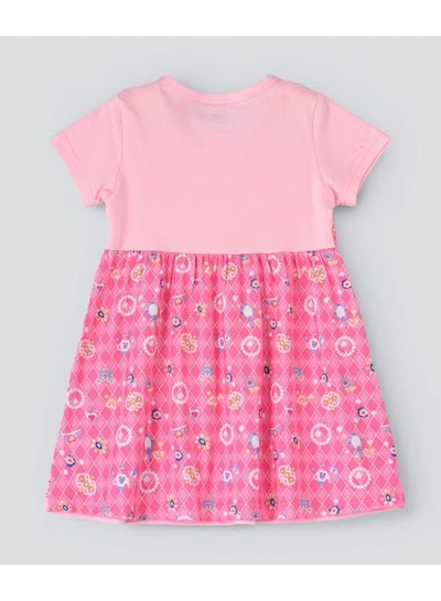Babyqlo One Shoulder Princess Printed Spaghetti Dress With Attached T-Shirt Pink-1
