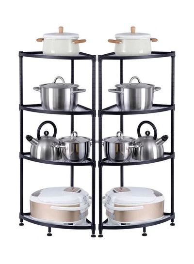 Generic 4-Tiers Corner Rack Organizer Shelf Black-3