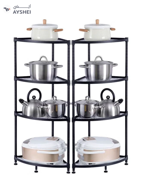 Generic 4-Tiers Corner Rack Organizer Shelf Black