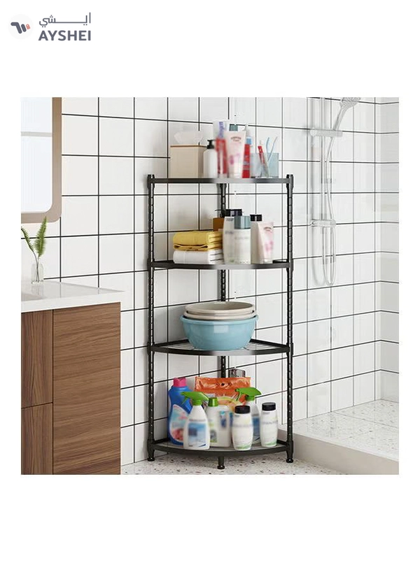 Generic 4-Tiers Corner Rack Organizer Shelf Black
