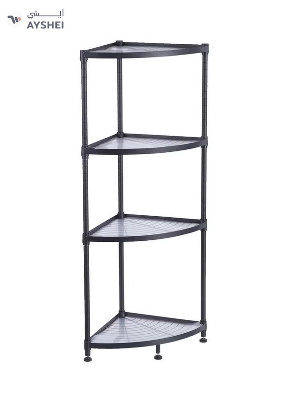 Generic 4-Tiers Corner Rack Organizer Shelf Black
