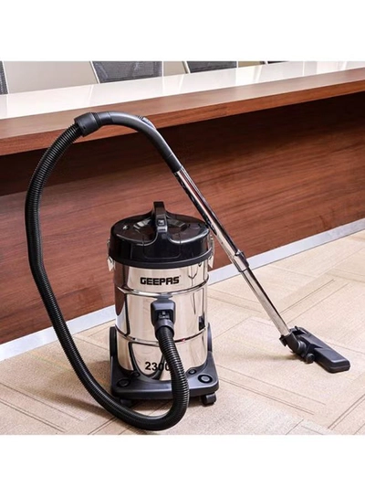 GEEPAS 2-in-1 Blow and Dry Vacuum Cleaner, Powerful Copper Motor, Stainless Steel Tank - Dust Full Indicator - 2-Year Warranty 23 L 2300 W GVC2597 Silver/Black-4