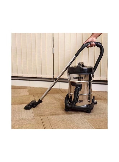 GEEPAS 2-in-1 Blow and Dry Vacuum Cleaner, Powerful Copper Motor, Stainless Steel Tank - Dust Full Indicator - 2-Year Warranty 23 L 2300 W GVC2597 Silver/Black-0