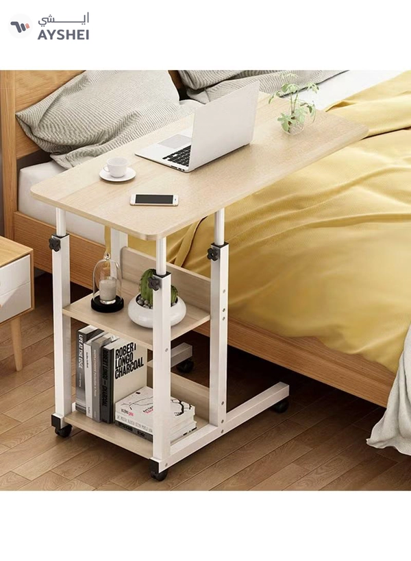 DubaiGallery Sofa Side End Table, Light Luxury Side Table Simple Corner Table Bedside Cabinet Metal Frame C Shaped Table for Sofa Bed Living Room Bedroom