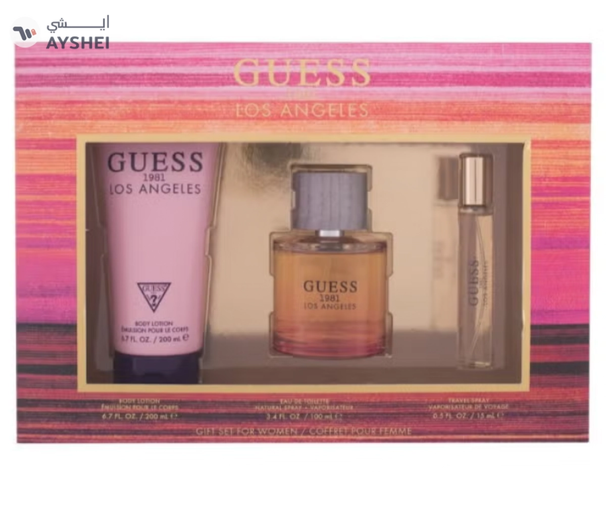 GUESS 1981 Los Angeles Set (EDT + Travel Spray + Body Lotion) EDT 100 Ml, Travel Spray 15 Ml-1-1