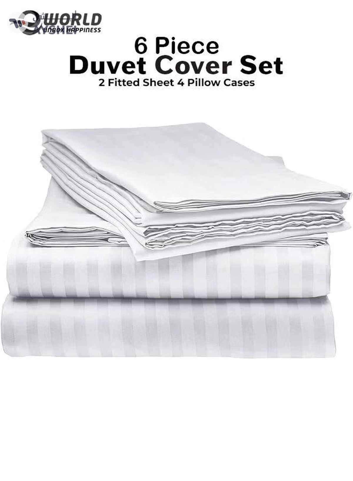 Eworld 6 Piece Premium Duvet All Season Comforter set Quilt Bedding, Microfibre Super Soft Insert-2-2