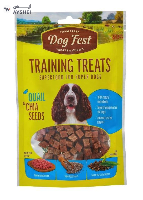 Dog Fest FARM FRESH DOG FEST TREATS & CHEWS TRAINING TREATS QUAIL & CHIA SEEDS