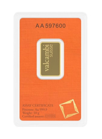 Valcambi Suisse 10g 24K (999.9) Pure Minted Gold Bar - Variable Design-1