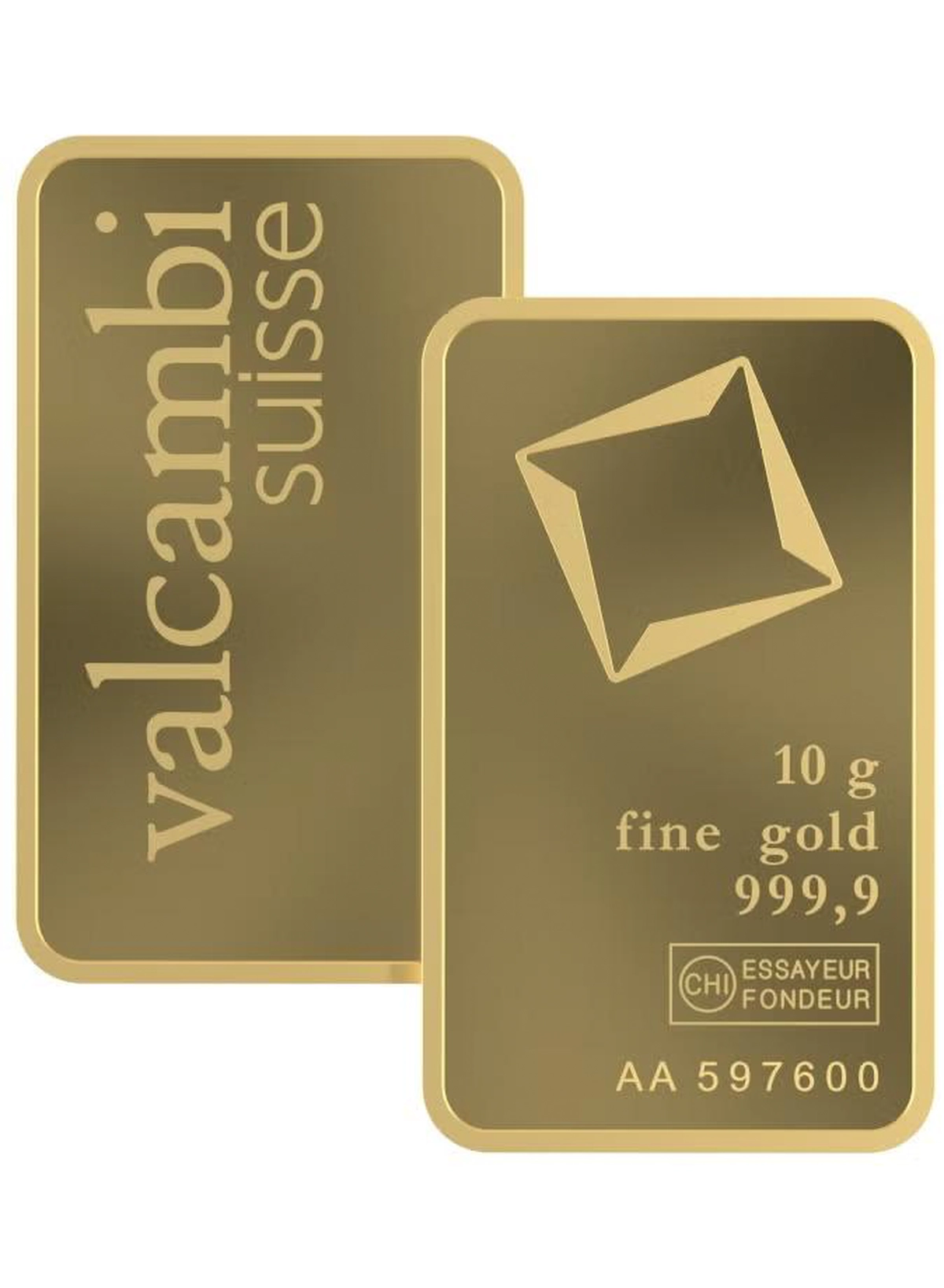 Valcambi Suisse 10g 24K (999.9) Pure Minted Gold Bar - Variable Design-3-3