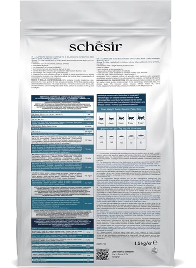 Schesir Cat Dry Food Hairball with Chicken [Weight - 1.5kg]-3