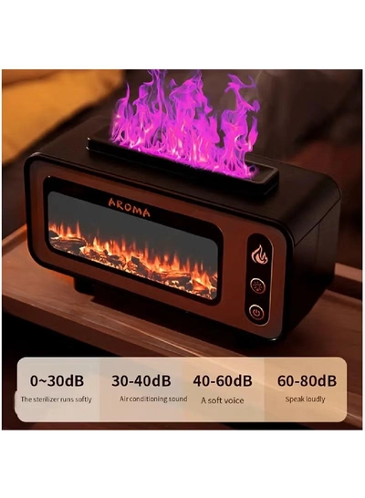 Yuwell 200ML 3D Simulated Fireplace Diffuser 7 Colors LED Aroma Diffuser Ultrasonic Aroma Essential Oil Fire Flame Air Humidifier For Home Office Use Multicolor-2