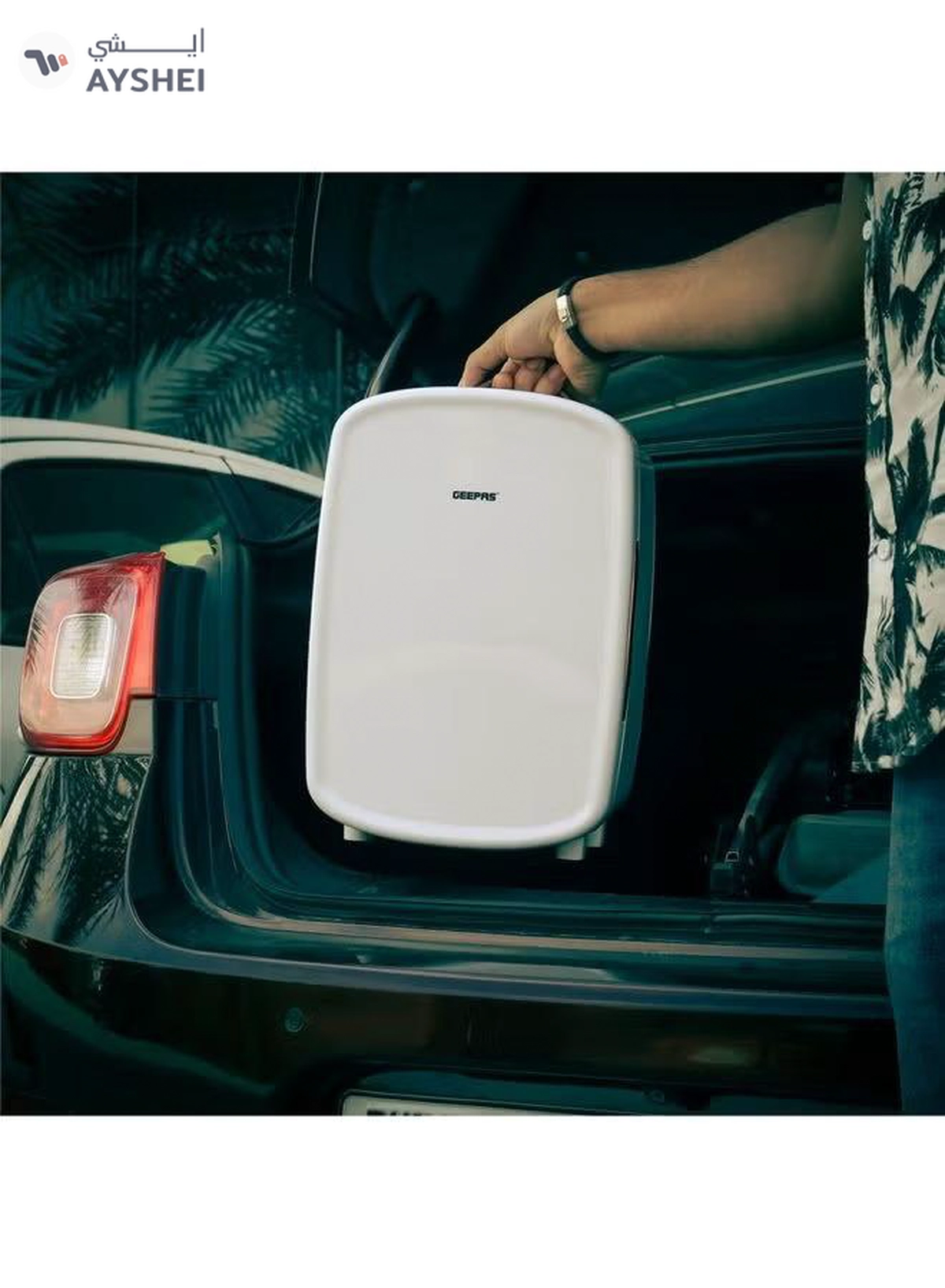 GEEPAS Mini Refrigerator Ideal for Home and Car With Semiconductor Direct Cooling AC/DC Working| Easy to Carry Perfect for Camping, and Picnic 2 Year Warranty 10 L 10 L GRF63052 White,Gold-1-1