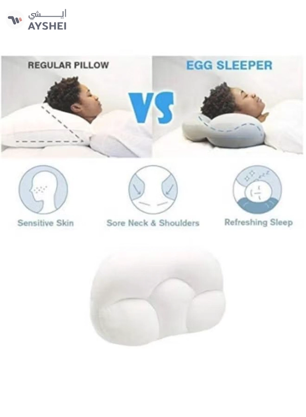 Prime Egg Sleeper Pillow Fabric White 40cm