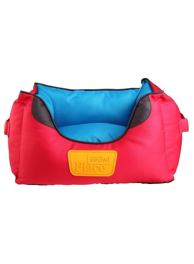GiGwi Place Soft Bed Blue & Red S : L-45 / W-35 / H-21 cm-0