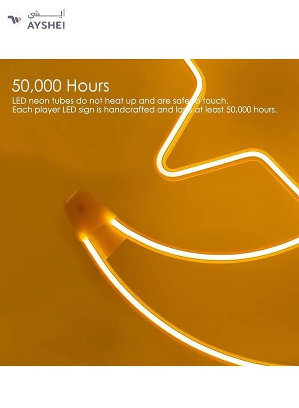 Yuwell Ramadan LED String Light Yellow Moon And Star For Indoors Home Decor Outdoors Decorations Ramadan Celebration Light 25CM With UK Plug 3-Pin Plug