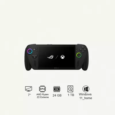 ASUS ROG Ally X XBOX Gaming Console With 7 Inch Full HD(1920X1080) Display 120Hz, AMD Ryzen Z2 Extreme Processor/24GB RAM DDR5/1TB SSD/AMD Radeon Graphics/Windows 11 Home/Dolby Speaker TYPE C & Finger Print Sensor/ English/Arabic Black-0