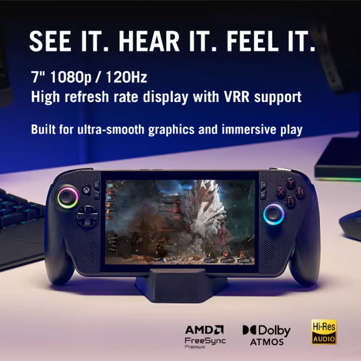 ASUS ROG Ally X XBOX Gaming Console With 7 Inch Full HD(1920X1080) Display 120Hz, AMD Ryzen Z2 Extreme Processor/24GB RAM DDR5/1TB SSD/AMD Radeon Graphics/Windows 11 Home/Dolby Speaker TYPE C & Finger Print Sensor/ English/Arabic Black-5-5