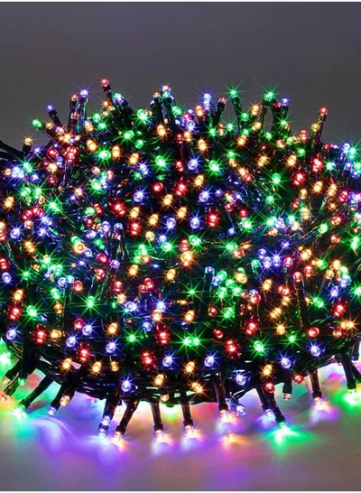 Yuwell 50 Meter 240 LED String Lights Decoration Lights RGB 8 Modes Led Light Black Wire For Home Decorations Ramadan Lights Indoor & Outdoor Decoration Ramadan Decoration Light Diwali Lights Curtain Lights With 3-Pin Uk Plug-5