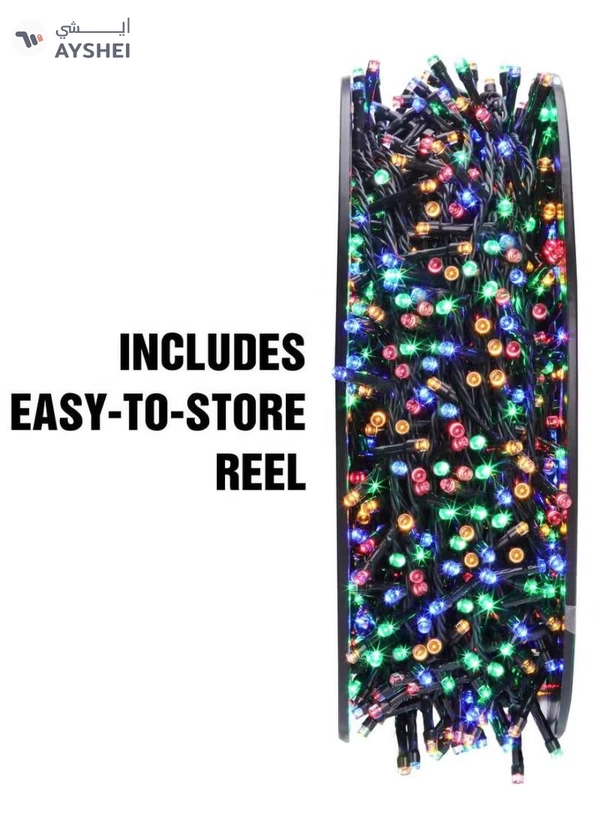 Yuwell 50 Meter 240 LED String Lights Decoration Lights RGB 8 Modes Led Light Black Wire For Home Decorations Ramadan Lights Indoor & Outdoor Decoration Ramadan Decoration Light Diwali Lights Curtain Lights With 3-Pin Uk Plug