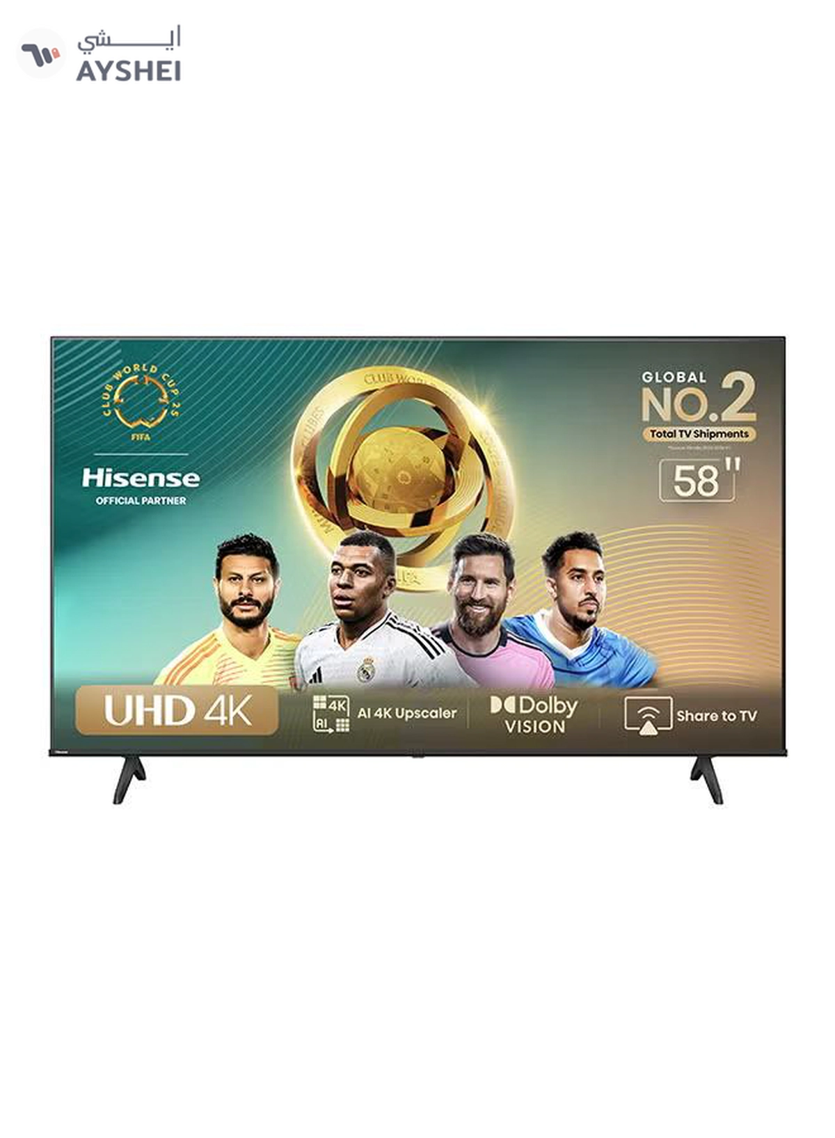 Hisense 58 Inch 4K AI Upscale UHD Smart TV | 60Hz | Precision Colour | Dolby Vision | Game Mode PLUS | VIDAA Smart TV | Voice Control | Model 2024 | 2 Year Warranty 58A6N Black-0-0