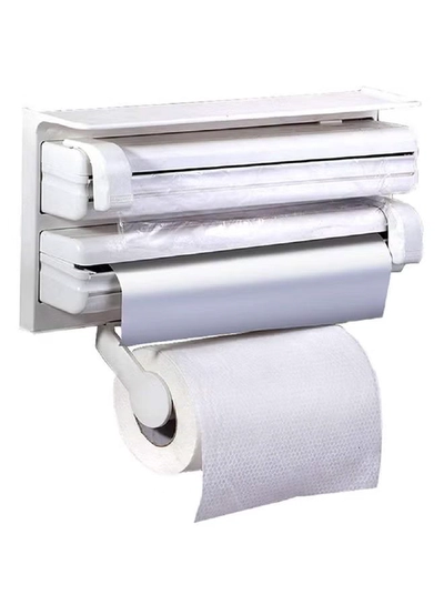One Plus One 4-In-1 Kitchen Roll Tissue Dispenser White 39x10x25cm-0