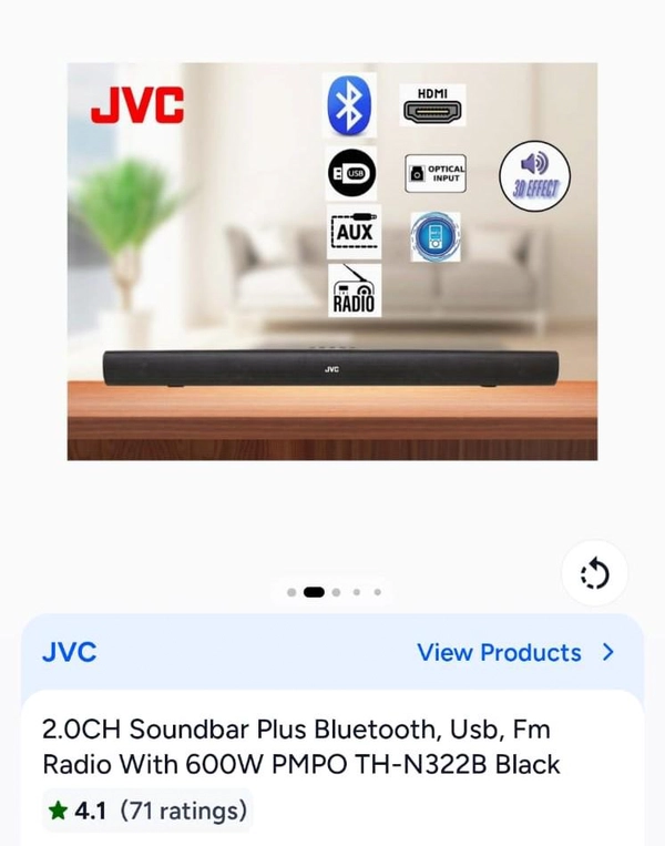 JVC 2.0CH Soundbar Plus Bluetooth,