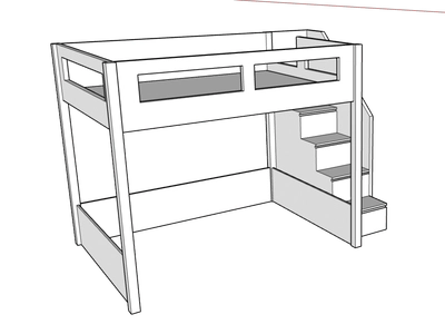Elega Loft Bed, fits 120 x 200 cms Mattress-1