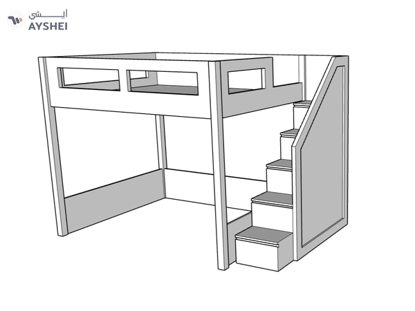 Elega Loft Bed, fits 120 x 200 cms Mattress