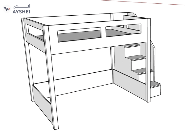 Elega Loft Bed, fits 120 x 200 cms Mattress