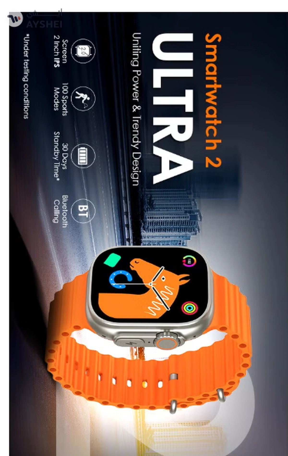 ITEL ‎2 Ultra 2.0'' HD IPS Display Smartwatch with Bluetooth Calling, 100+ Watch Faces-3-3