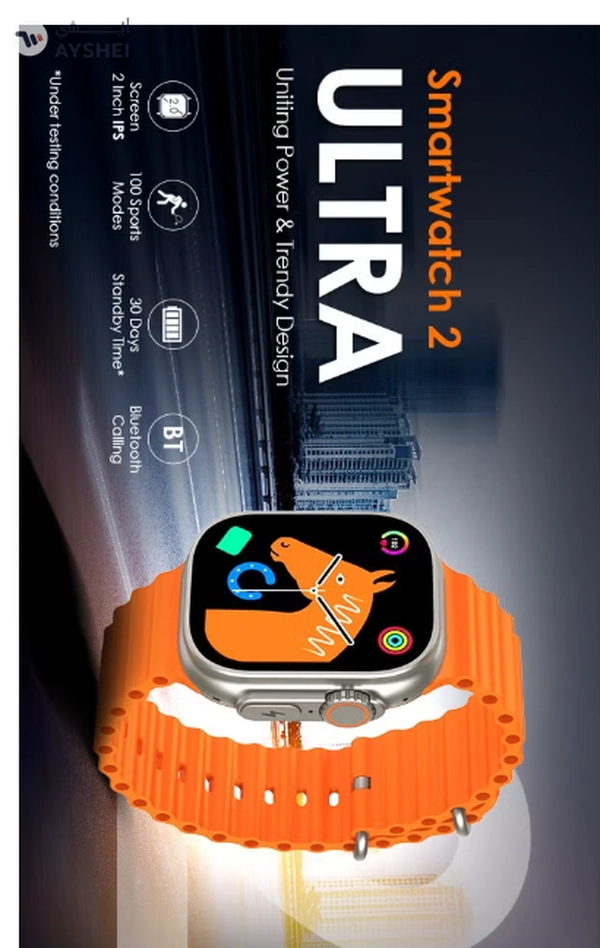 ITEL ‎2 Ultra 2.0'' HD IPS Display Smartwatch with Bluetooth Calling, 100+ Watch Faces
