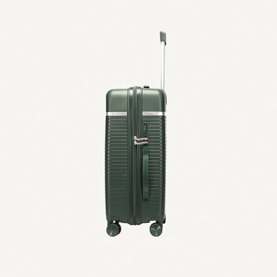 British Traveller 3-Piece Polypropylene Luggage Set | 20”, 24”, 28” Lightweight Suitcases with 360° Spinner Wheels, TSA Lock, Water & Scratch Resistant | Durable Hard Shell Trolley Bags with Telescopic Handle - Green-1