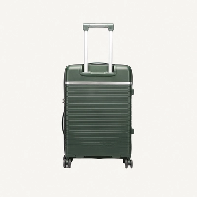 British Traveller 3-Piece Polypropylene Luggage Set | 20”, 24”, 28” Lightweight Suitcases with 360° Spinner Wheels, TSA Lock, Water & Scratch Resistant | Durable Hard Shell Trolley Bags with Telescopic Handle - Green-3