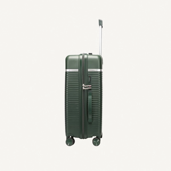 British Traveller 3-Piece Polypropylene Luggage Set | 20”, 24”, 28” Lightweight Suitcases with 360° Spinner Wheels, TSA Lock, Water & Scratch Resistant | Durable Hard Shell Trolley Bags with Telescopic Handle - Green