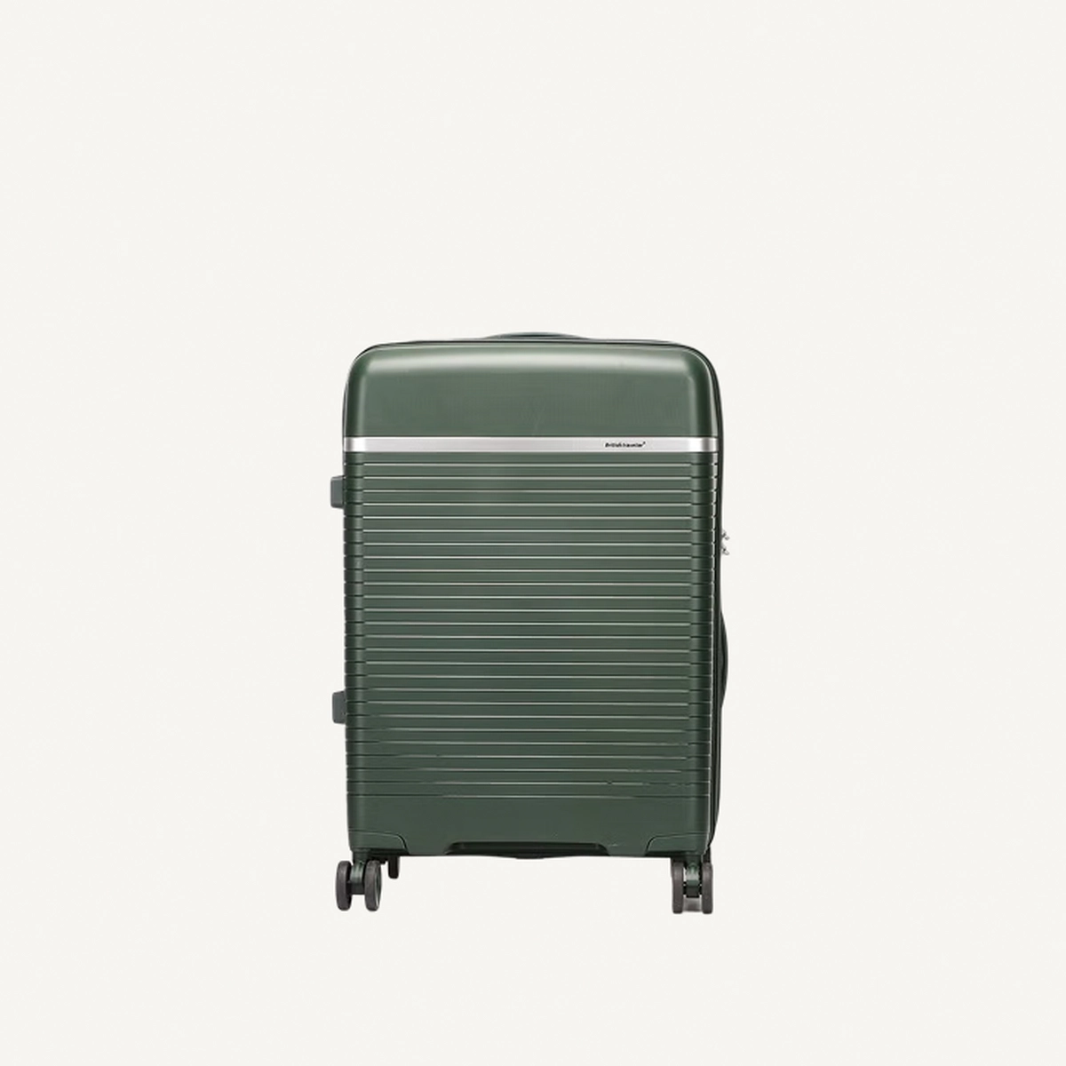 British Traveller 3-Piece Polypropylene Luggage Set | 20”, 24”, 28” Lightweight Suitcases with 360° Spinner Wheels, TSA Lock, Water & Scratch Resistant | Durable Hard Shell Trolley Bags with Telescopic Handle - Green-2-2
