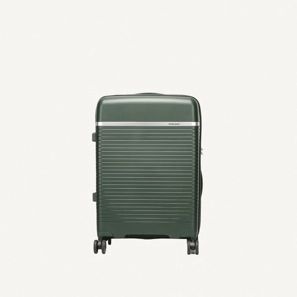 British Traveller 3-Piece Polypropylene Luggage Set | 20”, 24”, 28” Lightweight Suitcases with 360° Spinner Wheels, TSA Lock, Water & Scratch Resistant | Durable Hard Shell Trolley Bags with Telescopic Handle - Green