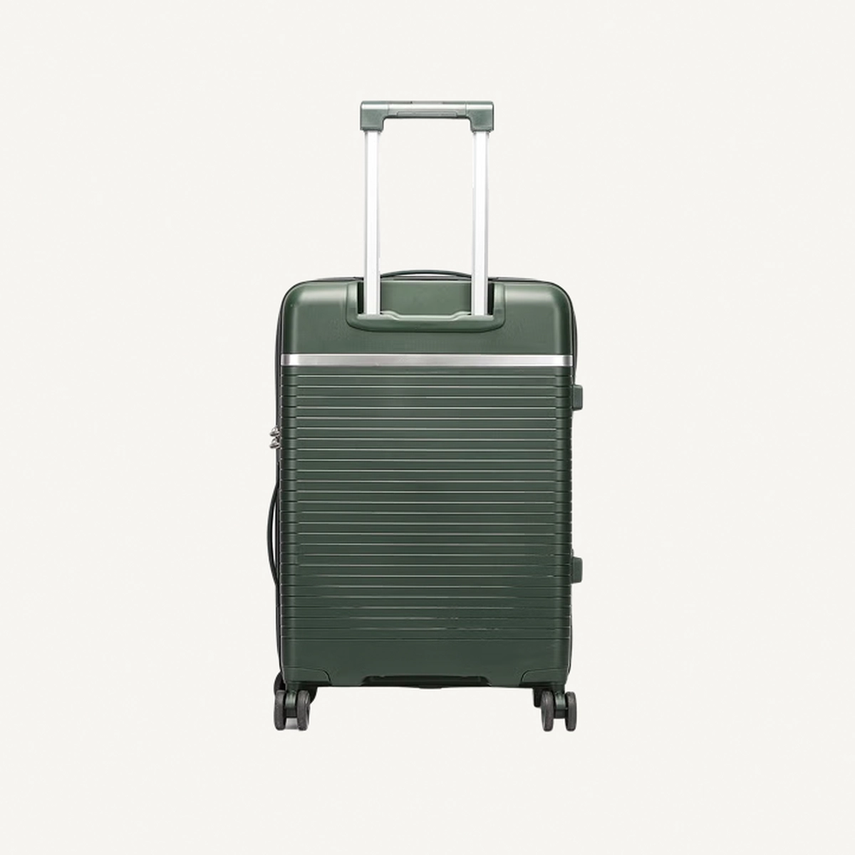 British Traveller 3-Piece Polypropylene Luggage Set | 20”, 24”, 28” Lightweight Suitcases with 360° Spinner Wheels, TSA Lock, Water & Scratch Resistant | Durable Hard Shell Trolley Bags with Telescopic Handle - Green-3-3