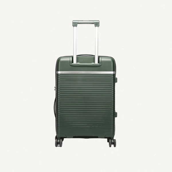 British Traveller 3-Piece Polypropylene Luggage Set | 20”, 24”, 28” Lightweight Suitcases with 360° Spinner Wheels, TSA Lock, Water & Scratch Resistant | Durable Hard Shell Trolley Bags with Telescopic Handle - Green
