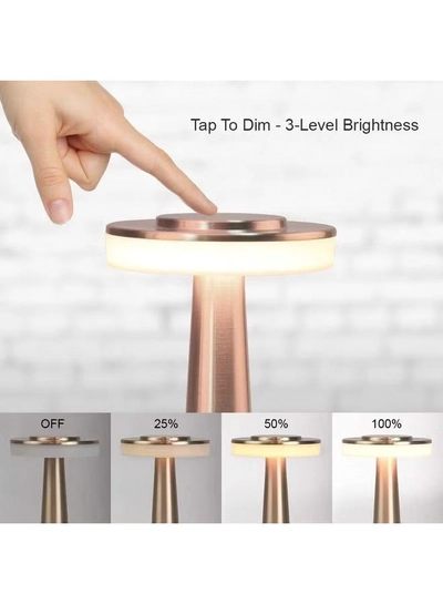 Arabest Portable LED Table Lamp With Touch Sensor Gold 21x9cm-2
