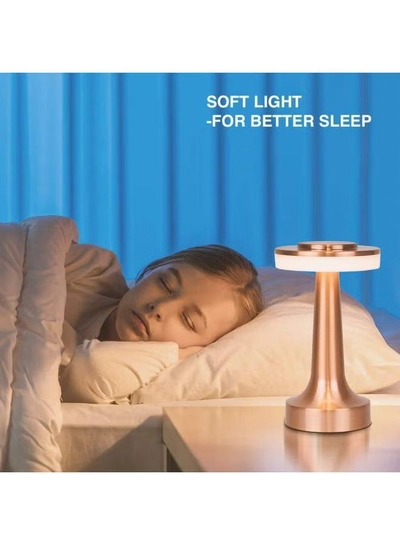 Arabest Portable LED Table Lamp With Touch Sensor Gold 21x9cm-3