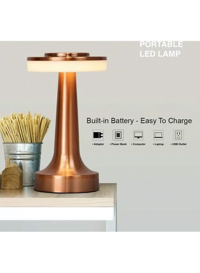 Arabest Portable LED Table Lamp With Touch Sensor Gold 21x9cm-6