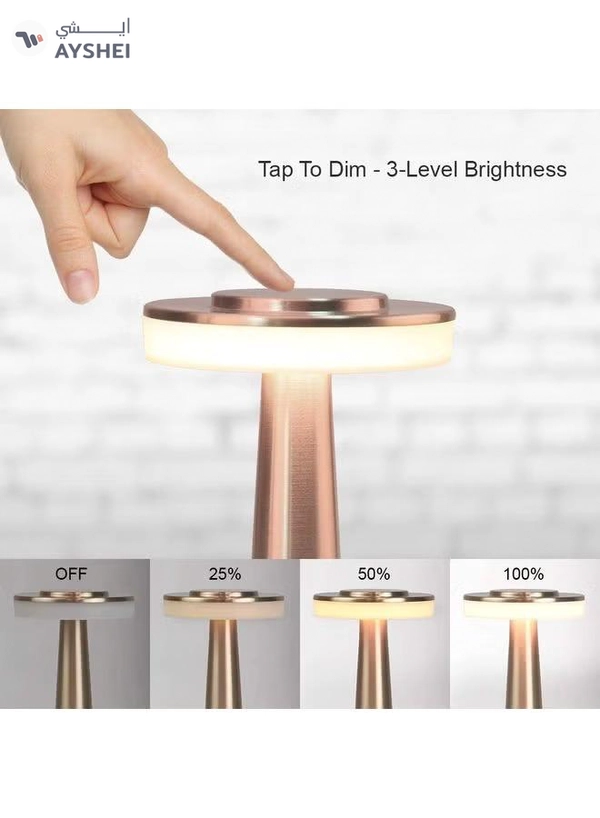 Arabest Portable LED Table Lamp With Touch Sensor Gold 21x9cm