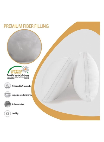 Eworld Set of 2 Premium Extra Soft Cotton Hypoallergenic Bed Pillows for Home and Hotel Room-4
